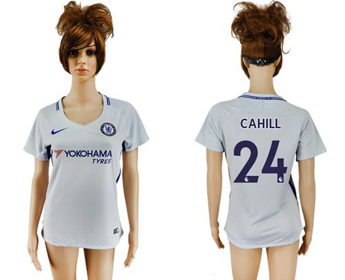 Women's Chelsea #24 Cahill Away Soccer Club Jersey - Click Image to Close